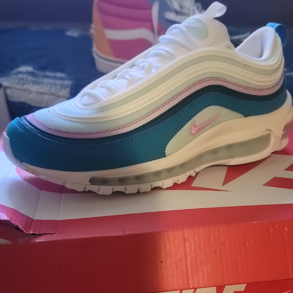 Nike Air Max 97 Teal and Pink Sneakers